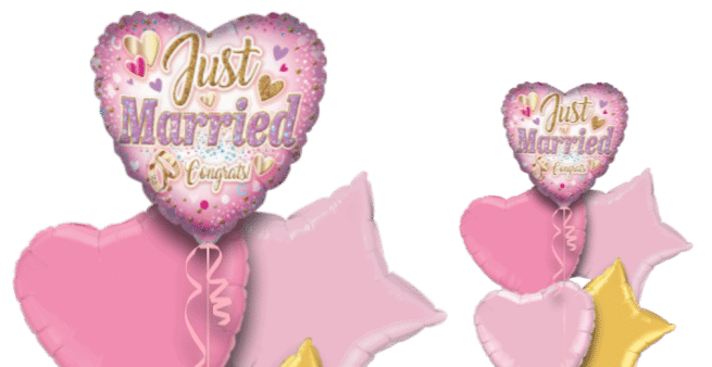 Just Married Congrats Heart Balloon