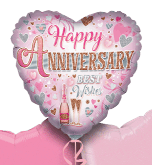 Happy Anniversary Best Wishes Heart Balloon