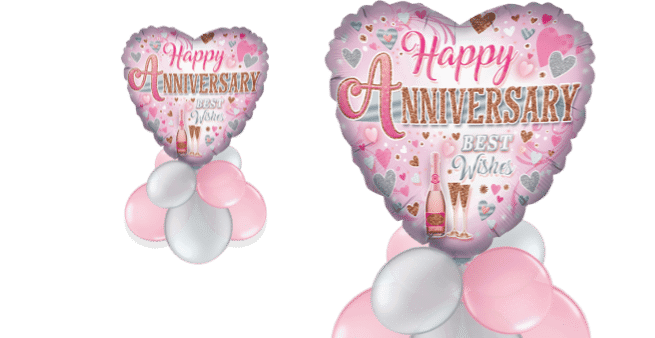 Happy Anniversary Best Wishes Heart Balloon