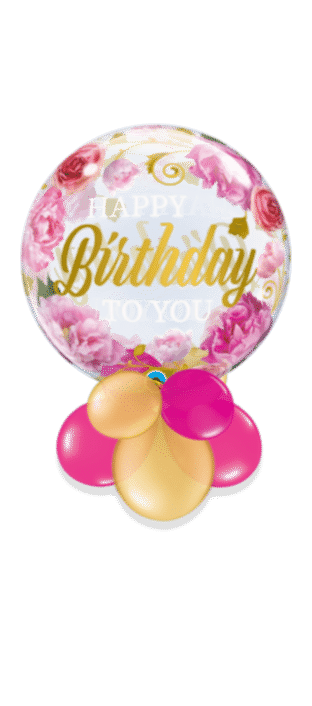 Birthday Pink Peonies Bubble Balloon