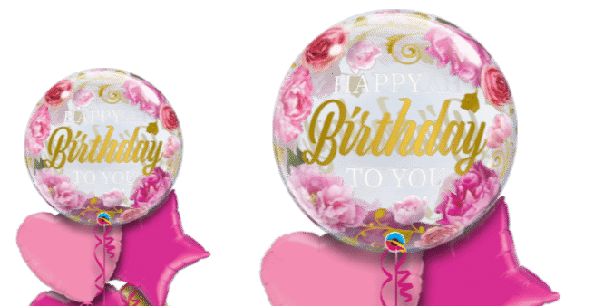 Birthday Pink Peonies Bubble Balloon