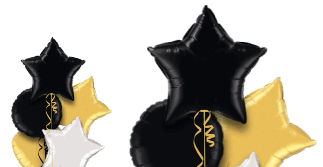 Black, Silver and Gold Balloon