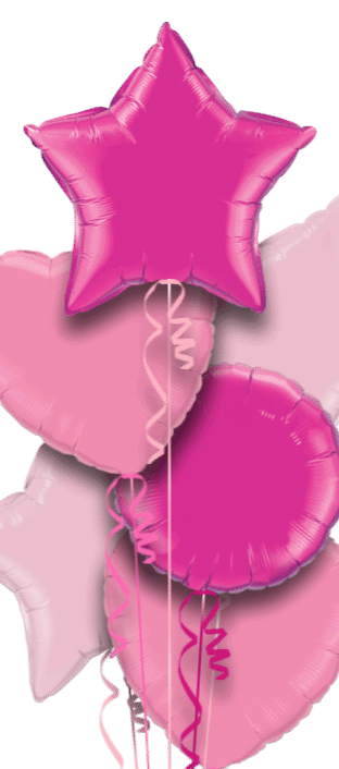 Hot Pink, Rose Pink and Pale Pink Balloon