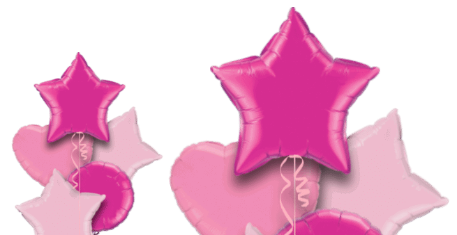 Hot Pink, Rose Pink and Pale Pink Balloon