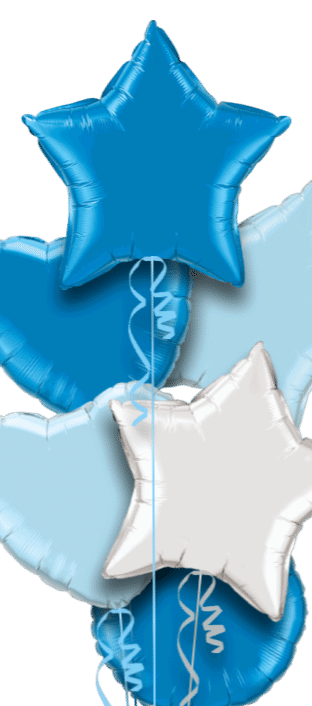 Royal Blue, Pale Blue and Silver Balloon