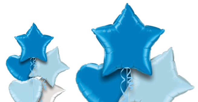 Royal Blue, Pale Blue and Silver Balloon