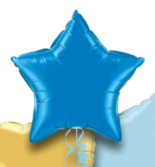 Royal Blue, Pale Blue and Gold Balloon