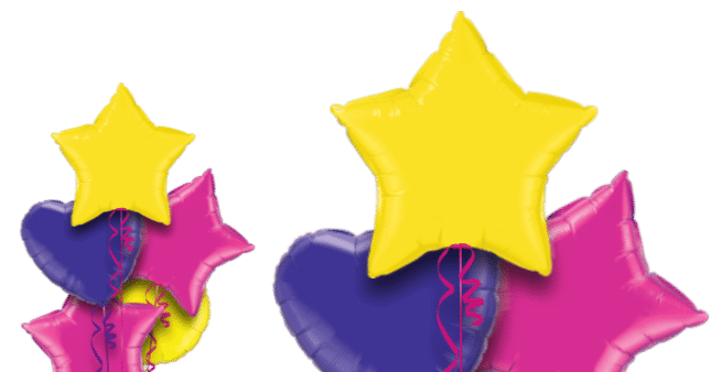 Yellow, Hot Pink and Purple Balloon