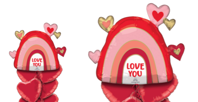 Love You Rainbow with Hearts Balloon