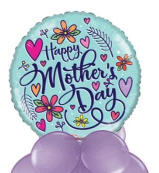 Mothers Day Floral Hearts Balloon