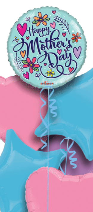 Mothers Day Floral Hearts Balloon