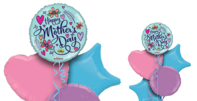 Mothers Day Floral Hearts Balloon