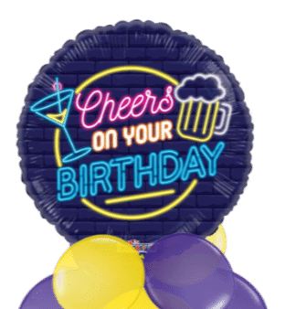 Birthday Neon Cheers Balloon