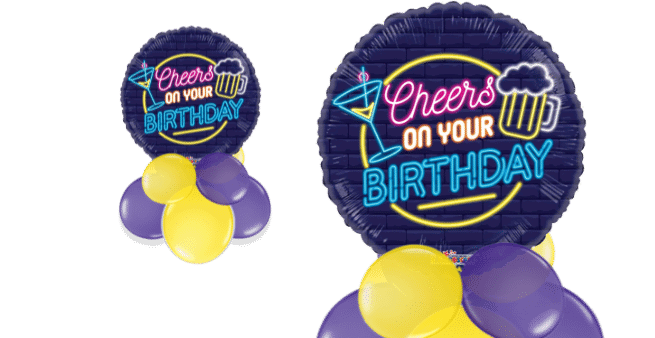 Birthday Neon Cheers Balloon