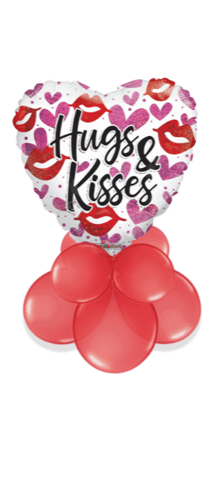 Hugs and Kisses Heart Balloon