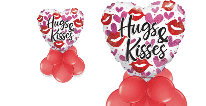 Hugs and Kisses Heart Balloon