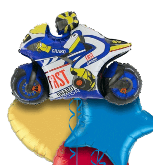 Blue Motorbike Balloon