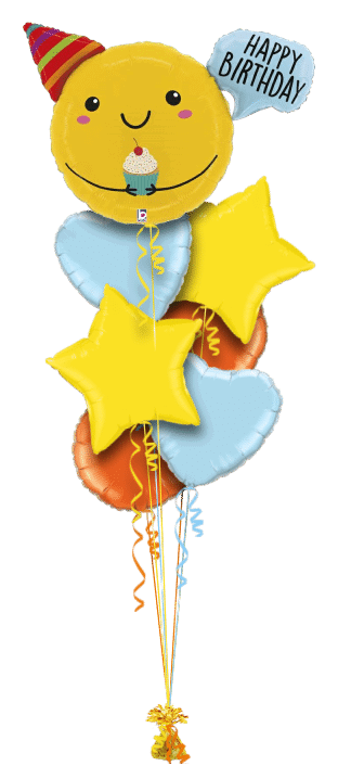 Birthday Smiling with Cupcake Balloon