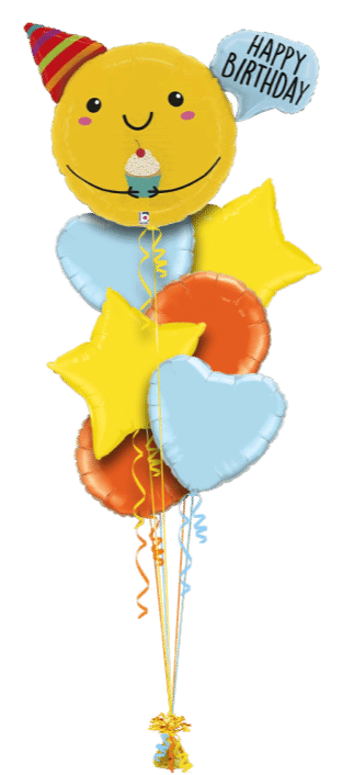 Birthday Smiling with Cupcake Balloon