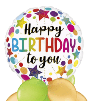 Birthday Rainbow Stars Balloon