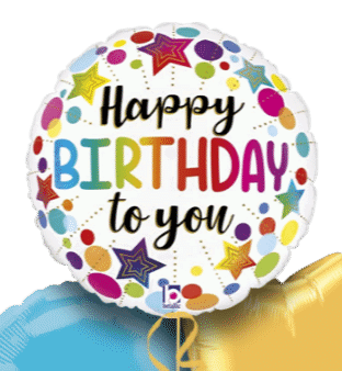 Birthday Rainbow Stars Balloon