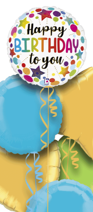 Birthday Rainbow Stars Balloon
