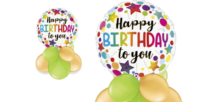 Birthday Rainbow Stars Balloon