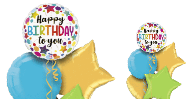 Birthday Rainbow Stars Balloon