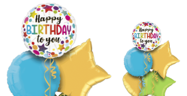 Birthday Rainbow Stars Balloon