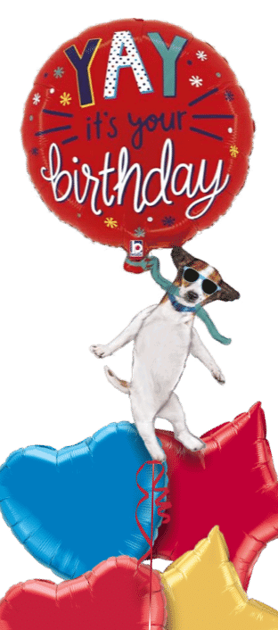 Floating Dog Birthday Balloon