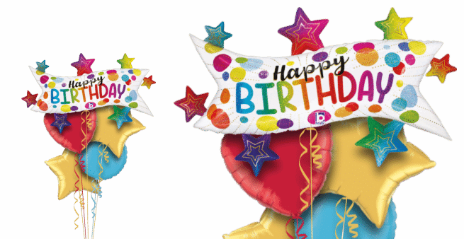 Happy Birthday Star Banner Balloon