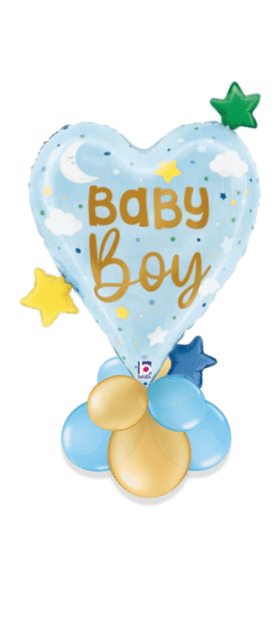 Baby Boy Heart and Stars Balloon