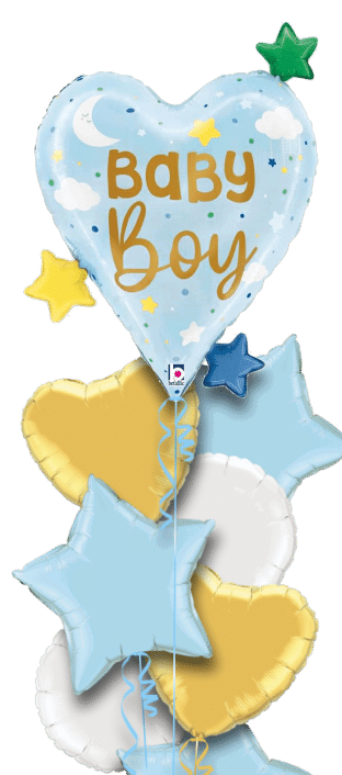 Baby Boy Heart and Stars Balloon
