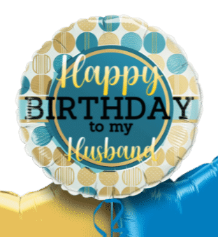 Birthday Blue and Gold Balloon