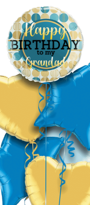 Birthday Blue and Gold Balloon