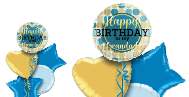 Birthday Blue and Gold Balloon