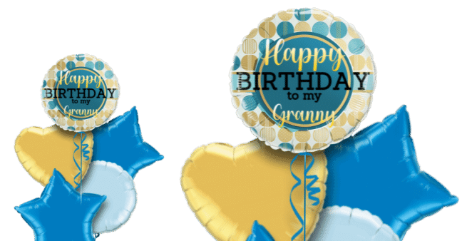 Birthday Blue and Gold Balloon
