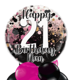 Black and Pink Sparkle Balloon