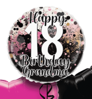 Black and Pink Sparkle Balloon