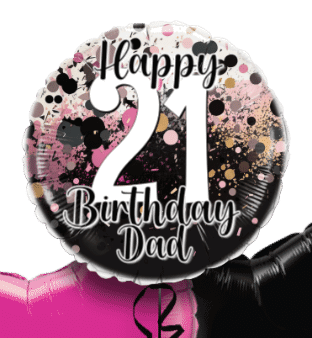 Black and Pink Sparkle Balloon