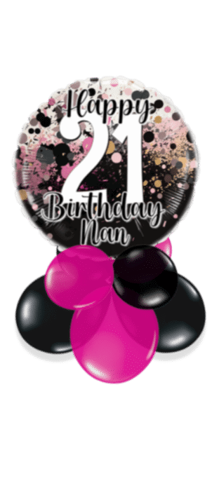 Black and Pink Sparkle Balloon