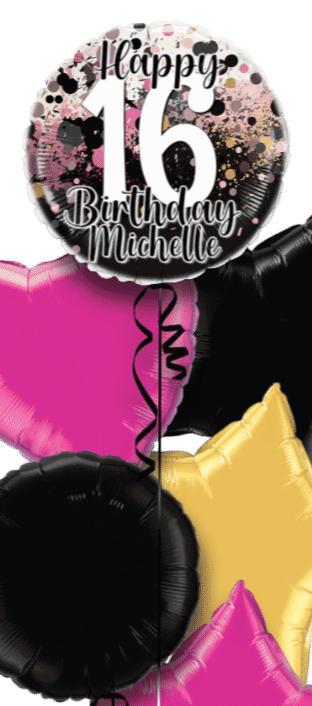 Black and Pink Sparkle Balloon