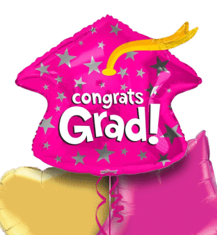 Congrats Grad Pink Cap Balloon