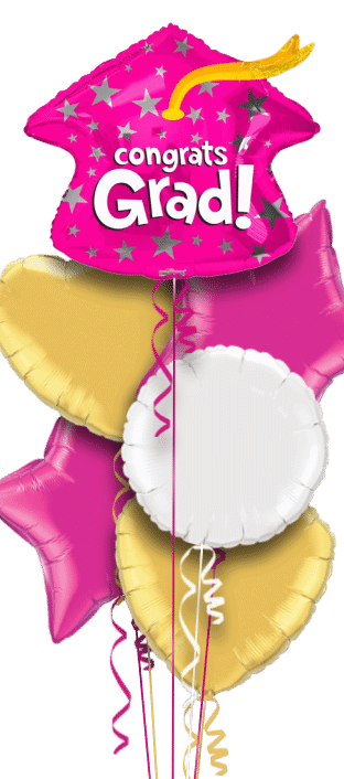 Congrats Grad Pink Cap Balloon