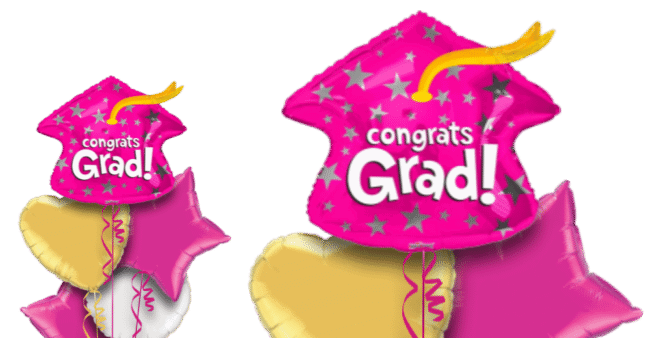 Congrats Grad Pink Cap Balloon