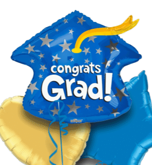 Congrats Grad Blue Cap Balloon