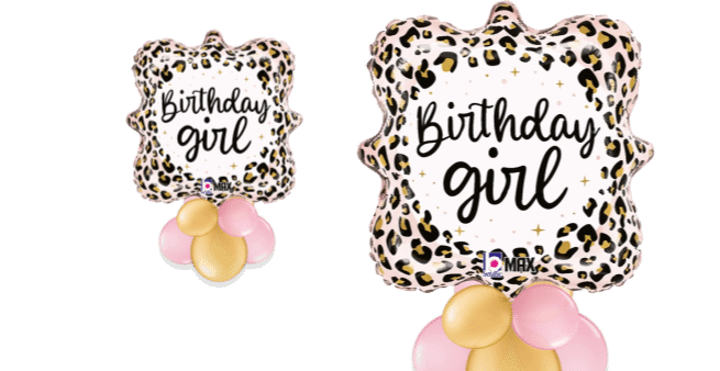 Birthday Girl Leopard Print Balloon