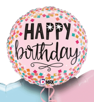 Birthday Pink Confetti Balloon