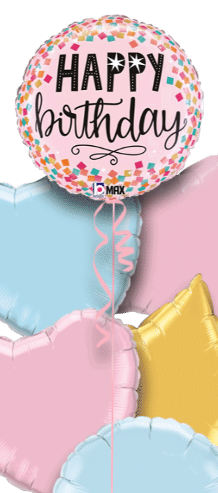 Birthday Pink Confetti Balloon