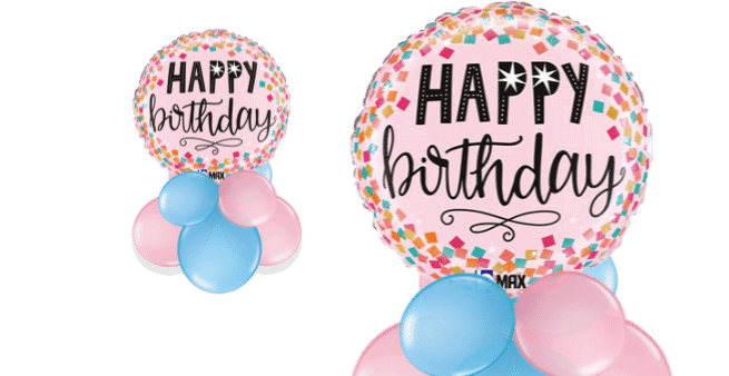 Birthday Pink Confetti Balloon